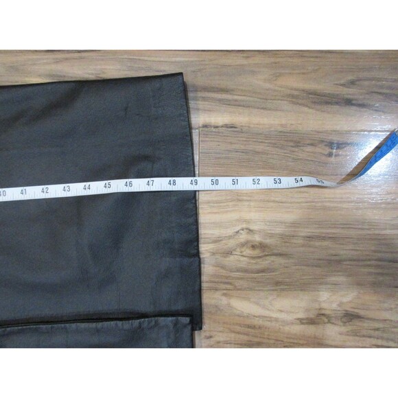 Vtg. 80's Newport News Full Length Trench Coat Womens 1X Black Leather Supple - Picture 4 of 7